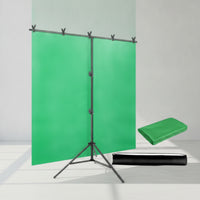 Backdrop Stand with Green Screen Adjustable Green Background Set with Stand Portable Photo Greenscreen Background for Video Filming