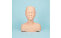 Realistic Skin Texture Mannequin Head with Shoulders Soft Material Esthetics Practice Bust Multi-Function for Apprentices, Beginners