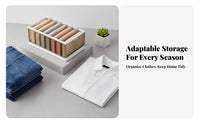 Pants Divider Drawer Stackable 7-Grid Clothing Bin Long-Lasting for Bedroom