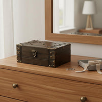 Pirate Treasure Chest Multipurpose Vintage Treasure Chest Wooden Pirate Box Decorative Metal Hardware for Children, Photo Prop