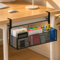 Under Desk Cable Management Tray, Large Adjustable Carbon Steel Wire Management, Clamp Mount for Home Office Standing Desk, 13.6kg Capacity