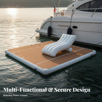 Inflatable Buoyant Dock PVC Material Inflatable Swim Deck Drop-Stitch Construction Buoyant Island Raft for Adults, Kids, Boat, Lake, Sea