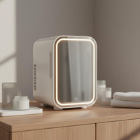 Hot and Cold Mode Cosmetic Refrigerator Removable Shelf Beauty Care Fridge Dual Power Mirror Door Mini Fridge Compact Size for Women, Car, Dressing Table, Bedroom, Office
