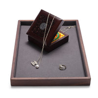 Diku Black Walnut Jewelry Storage Tray for Rings, Earrings, Necklaces - Display Tray for Window Display
