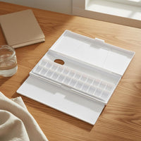 Flip Lid Trifold Paint Palette Foldable Folding Palette Case Thick Plastic Portable Watercolor Box Easy to Carry for Students, Artists, Studio