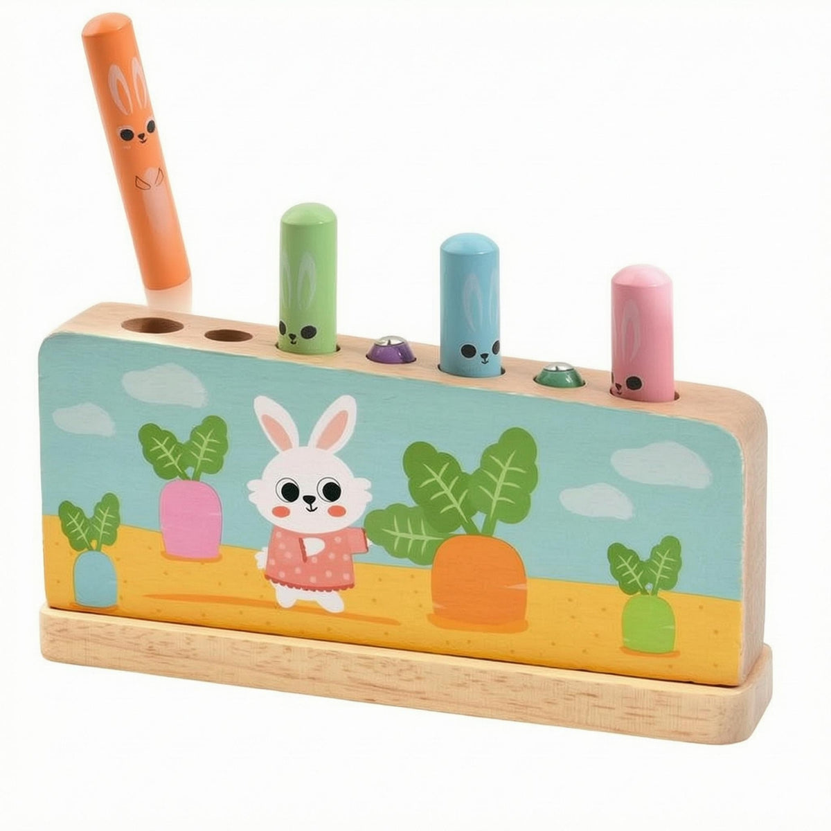 Hare Bouncing Game Upright Pegs Tap Peg Game Solo Children's Play Activity