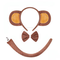 Monkey Hair Hoop Soft and Comfortable Headband Lightweight Primate Ears Headband for Kids, Halloween, Themed Events, School Plays