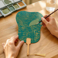 Thickened Xuan Paper Round Fan for Calligraphy and Painting, Half-Sized Raw Antique Style Blank Fan