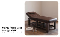 Massage Bed Multifunctional Facial Bed with Face Hole Removable Headrest Physical Wellness Table for Estheticians, Home Use, Wellness Center