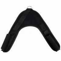 V-Shaped Pulldown Handle Nylon Gym Pull Strap Metal Attachment Loop Cable Exercise Strap Black