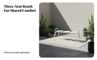 Long Backless Stool Indoor & Exteriordoor Wavy Seat Bench Creamy Look Minimalist Aesthetic for Families, Business Owners