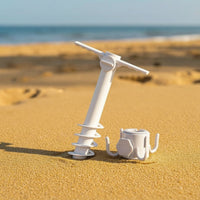 Universal Fit Beach Umbrella Sand Anchor Spiral Umbrella Anchor with Hooks Adjustable Windproof for Camping, Garden, Patio