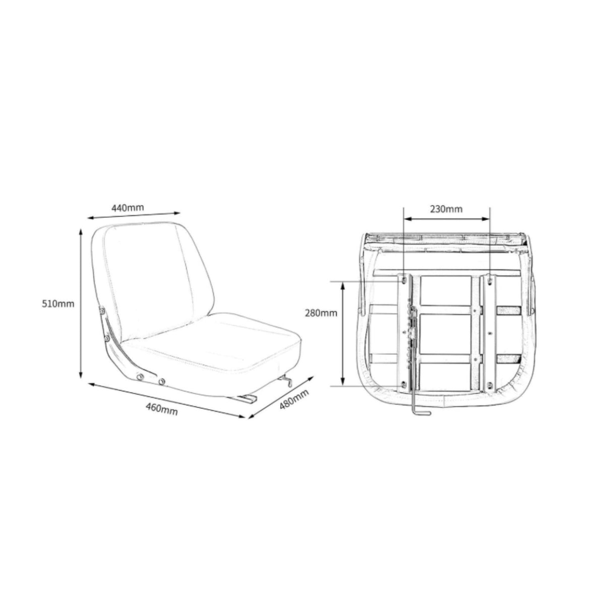 Ergonomic Design Forklift Replacement Seat Long-Lasting Construction Forklift Operator Seat Adjustable