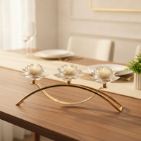 Bridge Candle Holder Gold 3-Candle Holder Metal for Wedding Tables