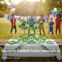Disposable Football Party Supplies Set Food-Grade Material Football Birthday Party Decorations Easy Cleanup for Children