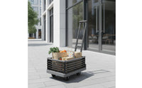 Foldable Trolley with Basket Portable Hand-Push Trolley with Handle Silent Foldable Utility Cart for Camping