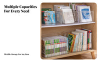 Rolling Book cart Clear View Design Desktop Storage Multi-Compartment