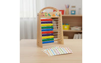 Children's Calculation Rack Solid Wood Construction Wooden Abacus Educational Gift Notion 10-Row Arithmetic Abacus for Preschoolers, Young Children