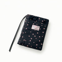 Patterned Cloth Book Sleeve Portable Book Cover with Bookmark Lightweight Soft for Readers, Students