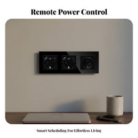 Smart Wall Socket Timer and Schedule Function European WiFi Power Socket Glass Panel Wall Outlet Family Sharing for Homeowners