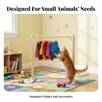 Floor-Standing Small Clothes Rack space-efficient Size Miniature Angled Bracket Clothing Stand Simple Design Pet Accessory Space-Saving for Dog Owners, Bedroom, Closet, Boutique