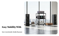 Heavy Duty Audio Equipment Rack Stable and Sturdy Multi-Tier Amplifier Shelf Easy Assembly Multi-Tier Media Equipment Stand Space-Saving Design for Audiophiles, Home Theater Enthusiasts, Studio, Living Room