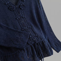 Cardigans for Women with Crochet Flower Detail, Ladies with Adjustable Tie Belt, Long Sleeve Summer for Spring