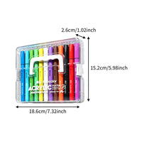 Direct-Liquid 12-Color Acrylic Marker Set Rainbow Colors Brush Tip Acrylic Markers Handle Marker Set in Case Latch Closures