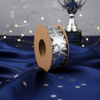 Printed Pattern Silver Ribbon Roll Stars and Helmets Football Print Ribbon Shiny Craft Supply 25 Mm Wide