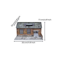 1:64 Scale Brick Factory Scene Printed Ground Industrial Factory Model Textured Assembled Facade Model Realistic
