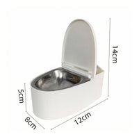 Compact Wall-Mounted Bird Perch Feeder Holder Toilet-Shaped Bird Feeder for Parrots, Small Birds