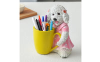 Resin Dog Planter with Cup Cute Dog Planter Whimsical Ornament Decorative for Windowsill