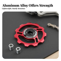 Rear Derailleur Guide Wheel Lightweight Cycle Derailleur Pulley 11T Bearing Pulley Wheel Long-Lasting Fluid Functioning