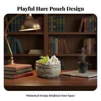Hare Flower Pot Cute Design Bunny Planter Decorativ Hare Shaped Flowerpot for Couples, Outdoor, Balcony