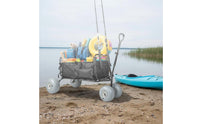 22 Mm Axle Head PU Beach Wheel Textured Beach Cart Wheel Light Gray Outdoor Transport Part Rounded