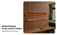 12 Slot Wall Mounted Cue Rack Dual Sided Billiard Cue Rack Mounting Screws Included Pool Stick Holder Rounded Ends for Game Room, Home Bar