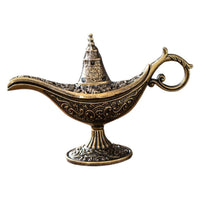 Incense Burner Genie Lamp Shape Aroma Stand Vintage Style Detailed Carving for Homeowners, Office Workers, Living Room, Bedroom