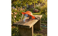 Debris-Blocking Grass Cutting Face Guard Splash-Resistant Gardening Face Guard Orange and Black Safety Gear Head-Worn