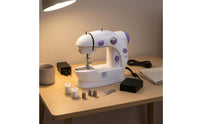 Foot Pedal Compact Electric Sewing Machine Built-in Light Mini Sewing Machine Accessories Included Home Appliance Plastic Body