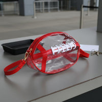 Waterproof Rugby Ball Bag Lightweight Clear PVC Shoulder Bag Transparent Design Travel Accessory Easy to Clean for Toiletries, Daily Carry