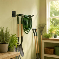 Curved Arms Tire Hook Rectangular Plate Wall-Mounted Tire Hook Mounting Holes Hanging Rack Space-Saving for Garden