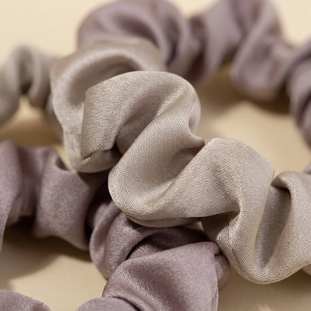 Satin Scrunchies for Women 10 Ponytail Holders for Teens, Elastic Ties Set, Gentle Accessories for Curly, Pastel