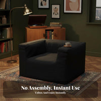 Removable and cleanable Cover Lowsupport Upholstered Armchair Wabi-Sabi Design Accent Chair Japanese design Indoor Furniture Nordic Aesthetic for Interior Designers, Hotel Managers, Living Room, Bedroom, perusing corner, Reception Area