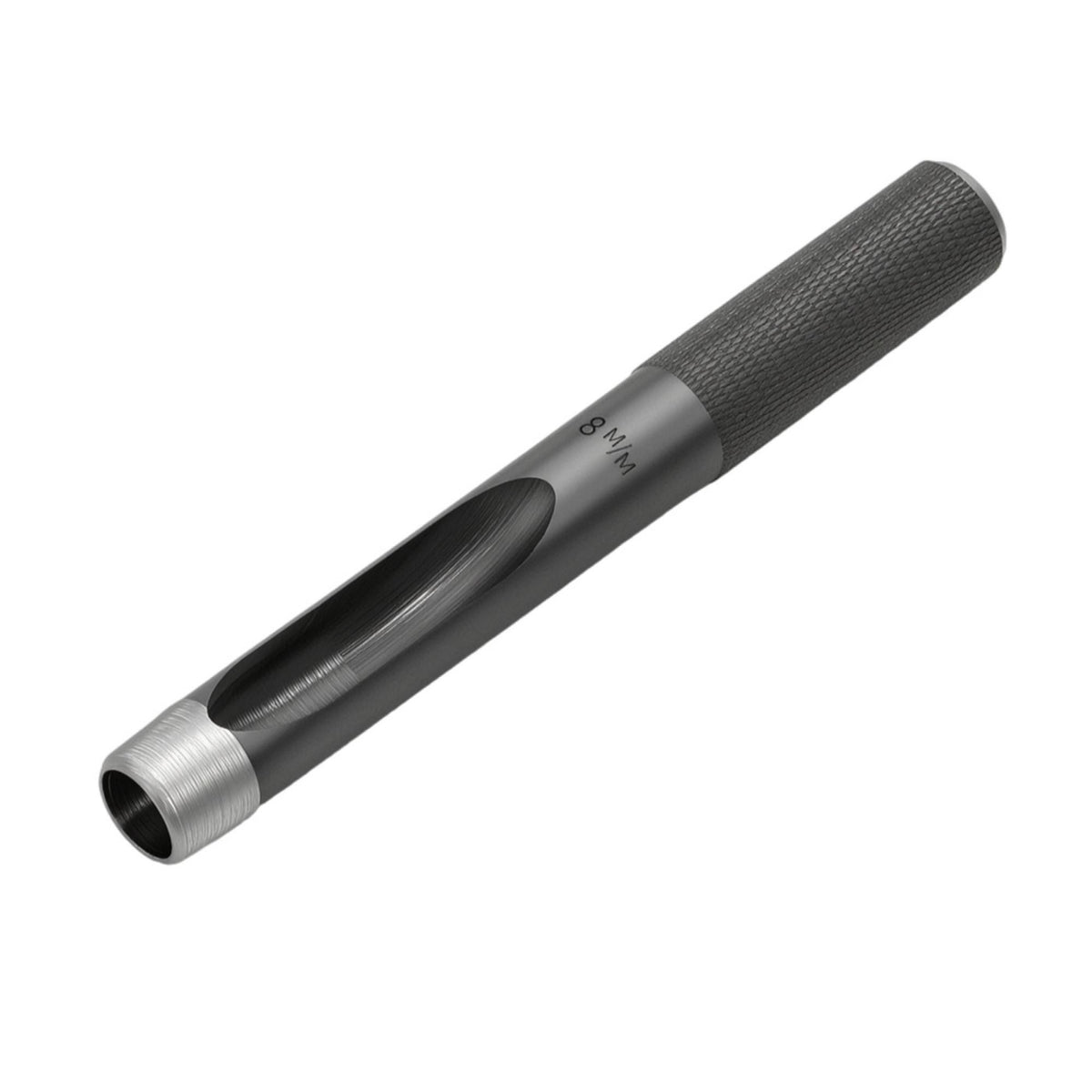 Leather Hole Punch Knurled Grip Tool Matte Black for Workshops, Hobbyists