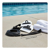 Swim Training Cord with Paddles Latex Swimming Resistance Band Posture Correction Swim Stroke for Swimmers, Beginners, Home, Gym