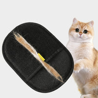 Car Seat and Furniture Hair Removal Tool for Dog Grooming, Double Sided Pet Glove with Strap on Top, Oval Cat Hair Remover, Approx. 20x15cm