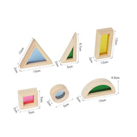 24 Pieces Translucent Building Blocks Hands-on Wooden Blocks Translucent Block Set Open-Ended Play for Young Children