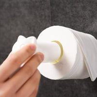 No-Drill Installation Cat Toilet Paper Holder Space-Saving Design Retractable Cat Tissue Holder for Children, Kitchen