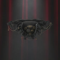 Tricorn Hat with Lace Trim Wide Brim Gothic Tricorn Hat Structured for Cosplayers, Photo Shoots