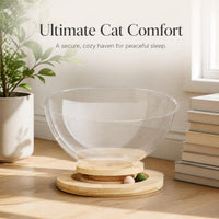 Space Capsule Cat Bed with Turntable Toy, All-Season Semi-Enclosed Pet House
